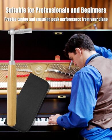 23 Pcs Professional Piano Tuning Kit, Piano Tuner Tool Set with Piano Tuning Hammer/Tuning Wrench, Wrench Fastener, Tuning Mute and Portable Case for Beginners in Saudi Arabia