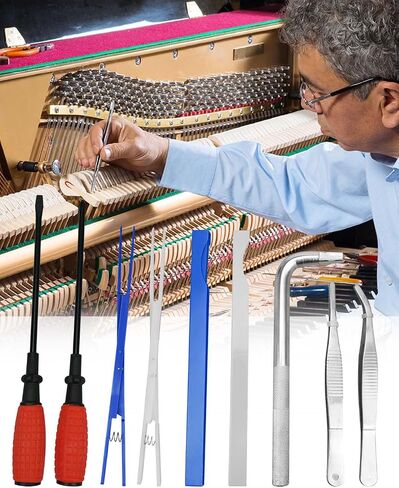 23 Pcs Professional Piano Tuning Kit, Piano Tuner Tool Set with Piano Tuning Hammer/Tuning Wrench, Wrench Fastener, Tuning Mute and Portable Case for Beginners in Saudi Arabia