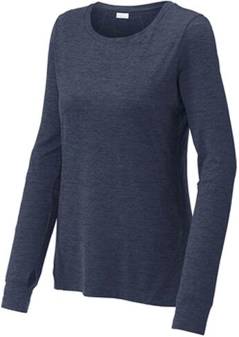 SPORT-TEK Women's Exchange 1.5 Long Sleeve Crew | Athletic Fit T-Shirt, Workout Top for Spring & Summer Fashion, Gym Clothing in Saudi Arabia