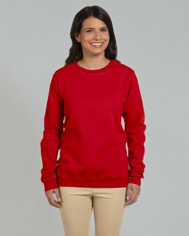 Gildan Women's Heavy Blend Fleece Crewneck Sweatshirt, Cherry Red, M in Saudi Arabia