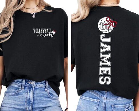 Custom Volleyball Mom Shirt, Personalized Volleyball Mama Tshirt, Customized Sport Mom Shirts for Women in Saudi Arabia