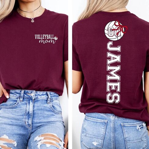 Custom Volleyball Mom Shirt, Personalized Volleyball Mama Tshirt, Customized Sport Mom Shirts for Women in Saudi Arabia