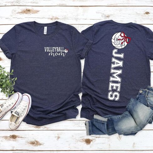 Custom Volleyball Mom Shirt, Personalized Volleyball Mama Tshirt, Customized Sport Mom Shirts for Women in Saudi Arabia