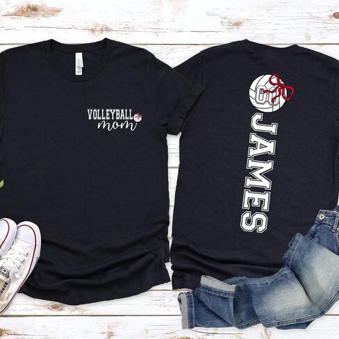Custom Volleyball Mom Shirt, Personalized Volleyball Mama Tshirt, Customized Sport Mom Shirts for Women in Saudi Arabia