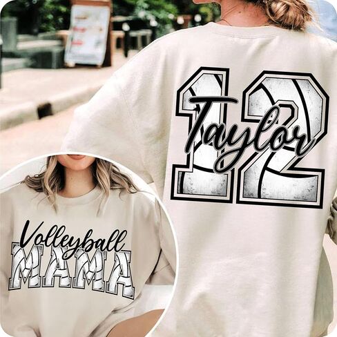 Custom Volleyball Mom Shirt, Personalized Volleyball Mama Tshirt, Customized Sport Mom Shirts for Women in Saudi Arabia