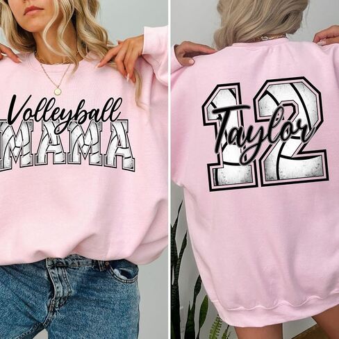Custom Volleyball Mom Shirt, Personalized Volleyball Mama Tshirt, Customized Sport Mom Shirts for Women in Saudi Arabia