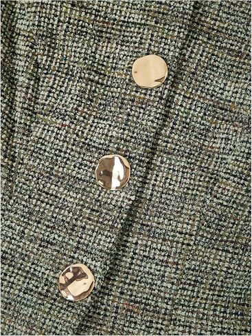 GORGLITTER Women's Tweed Blazer Vest Tops Sleeveless Square Neck Business Casual Cardigan Vests Western Cowgirl Outfits in Saudi Arabia