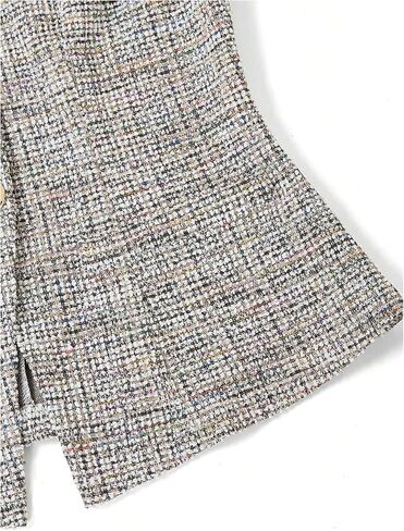 GORGLITTER Women's Tweed Blazer Vest Tops Sleeveless Square Neck Business Casual Cardigan Vests Western Cowgirl Outfits in Saudi Arabia