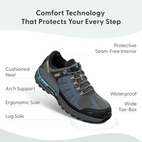 Orthofeet Men's Orthopedic Waterproof Avalon Hiking Shoes in Saudi Arabia
