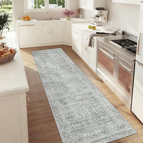 Living Room Rugs 8x10: Washable Moroccan Geometric Boho Rug Farmhouse Non Slip Stain Resistant Large Rug Low Pile Soft Carpet for Bedroom Dining Room Children Room (Beige,8'x10') in Kuwait