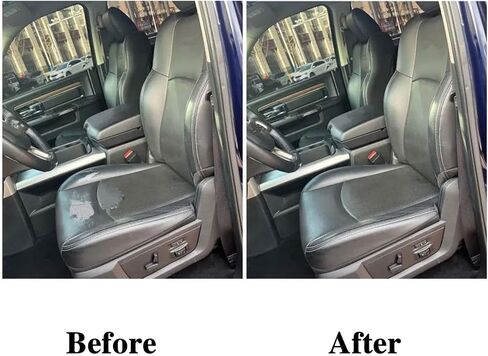 SecosAutoparts Driver Side Bottom Replacement Perforated Leather Seat Cover Black Compatible with Dodge Ram 2500 3500 4500 5500 Laramie Sport SLT 2009 2010 2011 2012 in Kuwait