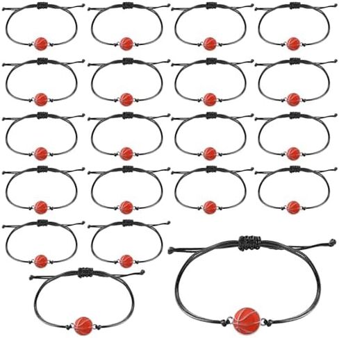 20pcs Sports Party Favors Charm Bracelets, Inspirational Sport Ball Bracelets Sport Themed Bracelets Adjustable Sports Bracelet Sport Jewelry Bracelets for Women Men Adult Gifts (Football) in Saudi Arabia