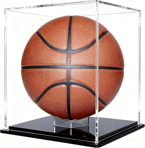 4-Pack Acrylic Basketball Stand, Display for Basketball, Rugby, Football, Soccer, Volleyball & Memorabilia. Clear Sports Ball & Trophy Holder, Perfect for Home, Office or Store. in Saudi Arabia