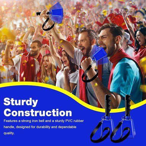 جرس بقرة، قطعة واحدة من أجراس البقر المبهجة للمناسبات الرياضية، صانعات ضوضاء أجراس بقرة كبيرة مقاس 10 بوصة، أداة جرس بقرة معدنية بمقبض مريح لألعاب كرة القدم، والحفلات، والتخرج، ومزرعة المزرعة in Kuwait