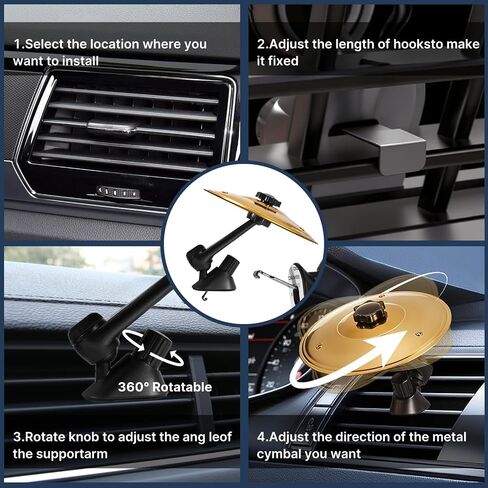 Car Cymbal Air Vent, Car Symbol Drum Air Vent - Mini Cymbal for Car to Music Lovers, Suitable for All Types of Vehicles (silver) in Saudi Arabia
