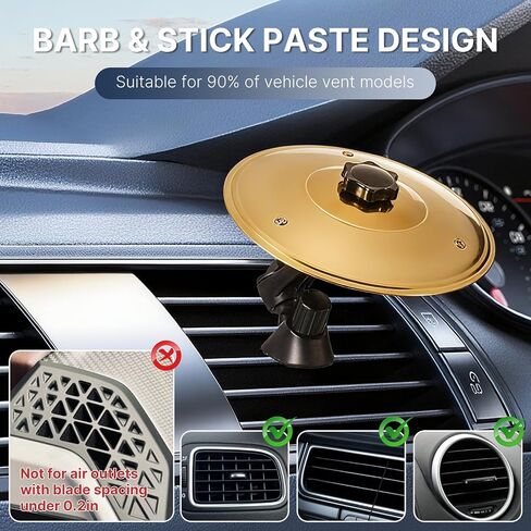 Car Cymbal Air Vent, Car Symbol Drum Air Vent - Mini Cymbal for Car to Music Lovers, Suitable for All Types of Vehicles (silver) in Saudi Arabia