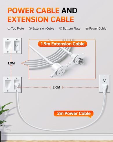 Elecpow الجدار المثبت على الحائط المتساوي-Hiders الأسلاك البيضاء لنظام إدارة الكابلات داخل الجدار ، وإدارة كابلات الطاقة والجهد المنخفض ، ومرفق الحفر المنشار ، والتركيب المهني للمظهر النظيف in Kuwait