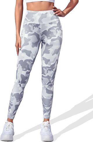 Women Yoga Pants Printed with Pockets High Waisted Workout Leggings Camouflage Printed Pants Stretch Tummy Control Tights in Saudi Arabia
