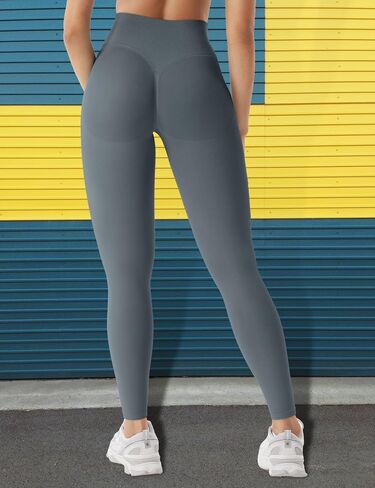 Women Hidden Scrunch Impact Leggings V Cross Waist Butt Booty Lifting Gym Pants in Saudi Arabia