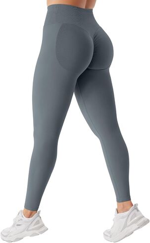 Women Hidden Scrunch Impact Leggings V Cross Waist Butt Booty Lifting Gym Pants in Saudi Arabia