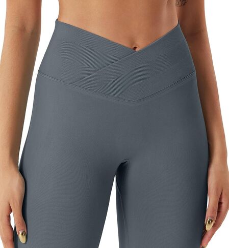 Women Hidden Scrunch Impact Leggings V Cross Waist Butt Booty Lifting Gym Pants in Saudi Arabia