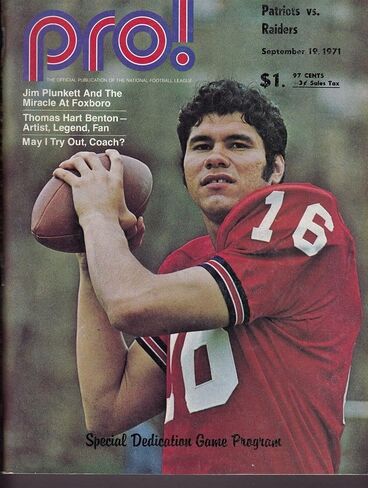 1971 Patriots v Raiders Program Foxboro Opening Game 9/19/71 Plunkett Ex 19170 - NFL Programs in Saudi Arabia