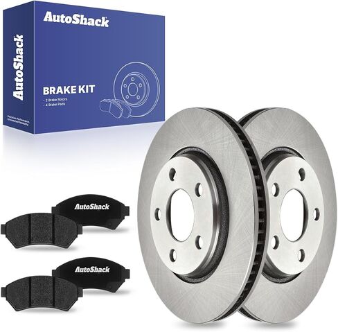 Autoshack Front Brake Kit Praking for Pontiac Grand Prix Montana Saturn Relay 2005-2009 Lacrosse Allure V6 Disc Brake Rotor with Ceramic Brake Pad 11.7 "(297.0 mm) RSCD65089-65089-1075-2-4 in Saudi Arabia