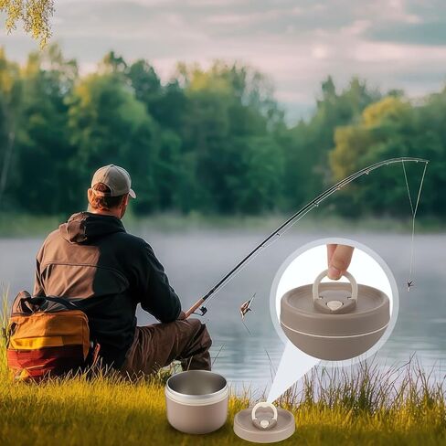 Honeydak 2 Pcs Fishing Bait Container Stainless Steel Insulated Live Bait Storage with 1 Handbag and 2 Tweezers Worm Holder Storage Box for Keeping Fresh and Alive in Saudi Arabia