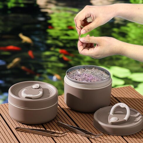 Honeydak 2 Pcs Fishing Bait Container Stainless Steel Insulated Live Bait Storage with 1 Handbag and 2 Tweezers Worm Holder Storage Box for Keeping Fresh and Alive in Saudi Arabia