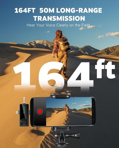 4 عبوات من ميكروفون Lavalier اللاسلكي لأجهزة iPhone/Android/الكاميرا، وميكروفون صغير مطور مع تقليل الضوضاء، وميكروفون لتسجيل الفيديو، والبودكاست، ويوتيوب، وTikTok، ومدونات الفيديو in Kuwait