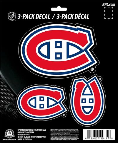 FANMATS NHL - Montreal Canadiens 3 Piece Decal Set, Red in Saudi Arabia