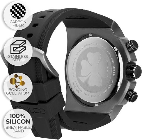 الساعات Mulco للرجال - EVOL ، علبة من الفولاذ المقاوم للصدأ مع شريط سيليكون معصم أبيض ، حركة الكوارتز متعددة الوظائف ، شاشة تمثيلية كبيرة للوجه ، 100 متر - مقاومة للماء in Kuwait