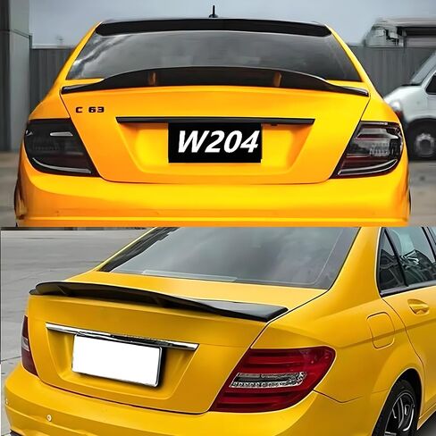 Rear Trunk Spoiler Wing Fit for Mercedes C-Class C250/ C300/ C350/ C63 W204 4-Door Sedan 2008-2014 Gloss Black AMG Style Decklid Lip Exterior Accessories in Saudi Arabia