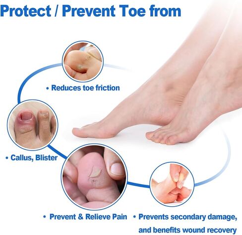 8 Pack Silicone Big Toe Protectors Women (Toe Caps and Toe Protectors) to Provide Relief from Missing or Ingrown Toenails, Corns, Blisters, Hammer Toes (Large, Beige) in Saudi Arabia