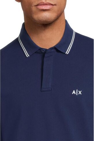 Armani Exchange Mens Fit العادية Logo Cotton Cotton Polo in Saudi Arabia
