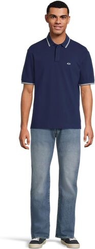 Armani Exchange Mens Fit العادية Logo Cotton Cotton Polo in Saudi Arabia