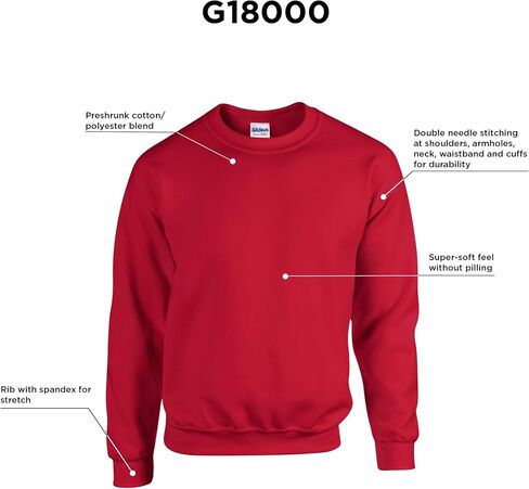 Gildan Adult Fleece Crewneck Sweatshirt, Style G18000 Black 5X-Large in Saudi Arabia