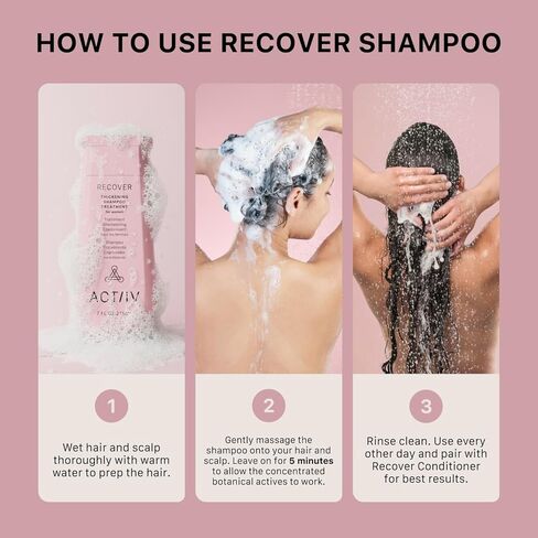 ACTIIV Recover Thickening Shampoo Treatment For Women | Supports the Appearance of Fuller, Healthier-Looking Hair, Supports Scalp Health, Plant-Based, Color-Safe, Vegan, All Hair Types in Kuwait