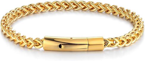Solid 18K Gold Mesh Bracelet For Men and Women Solid Cuban Bracelet Punk Style Jewelry Father's/Mother's Day, Birthday, Christmas Gift Box in Saudi Arabia