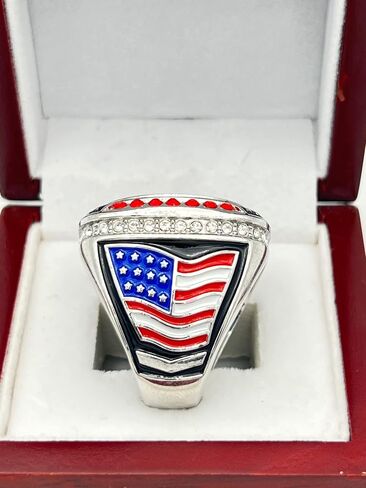 Discount Sports Rings BALL LEAGUE FINALIST RING — SILVER BODY, CLEAR STONES, RED LACES Item 5-31, Clear,Silver in Saudi Arabia