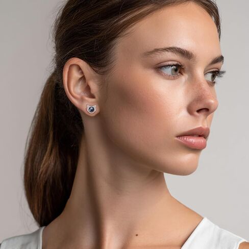 Pearl Earrings for Women, S925 Sterling Silver and Zircon Stud Earrings, Freshwater Cultured Pearls Jewelry Gifts for Mom Grandmother in Kuwait