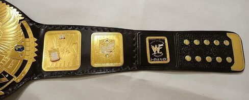 Big Eagle Championship Belt Leather Wrestling Belt, Adult Size, (2MM) Brass, Black & Gold in Saudi Arabia