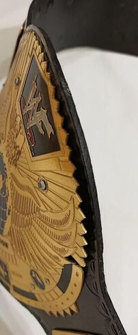 Big Eagle Championship Belt Leather Wrestling Belt, Adult Size, (2MM) Brass, Black & Gold in Saudi Arabia