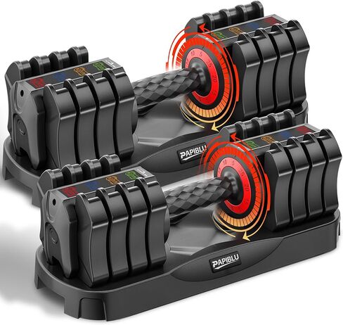 مجموعة دمبل قابلة للتعديل مكونة من قطعتين، مجموعة دمبل بوزن قابل للتعديل بوزن 25 رطل، 5 في 1 أوزان مجانية مع مقبض مضاد للانزلاق للصالة الرياضية المنزلية، تدريب قوة الجسم بالكامل (رجال ونساء) in Kuwait