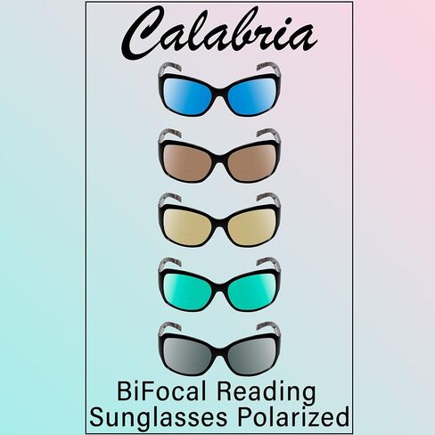 Calabria RE3560BF-AP BiFocal Reading Sunglasses Polarized or NON-Polar Women's Bi-Focal Sun Readers Trendy Fashion Sunnies in Saudi Arabia