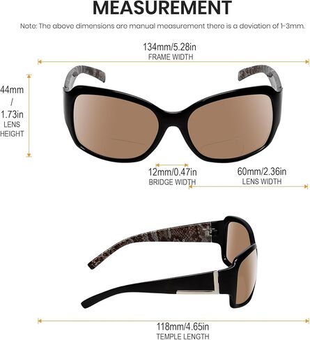 Calabria RE3560BF-AP BiFocal Reading Sunglasses Polarized or NON-Polar Women's Bi-Focal Sun Readers Trendy Fashion Sunnies in Saudi Arabia