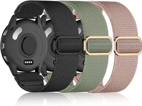 22mm Nylon Sport Elastic Bands Compatible with Garmin Venu 4 45mm/Venu 3/Venu 2, 3 Pack Wristband Strap Replacement for Amazfit Bip 5/Bip 6/GTR 4/3 Pro/3/2/2e/47mm/Forerunner 265/255/Vivoactive 4 in Kuwait