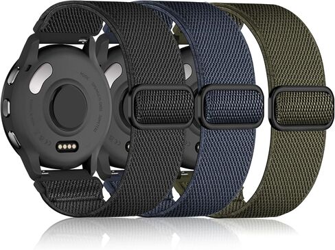 22mm Nylon Sport Elastic Bands Compatible with Garmin Venu 4 45mm/Venu 3/Venu 2, 3 Pack Wristband Strap Replacement for Amazfit Bip 5/Bip 6/GTR 4/3 Pro/3/2/2e/47mm/Forerunner 265/255/Vivoactive 4 in Kuwait