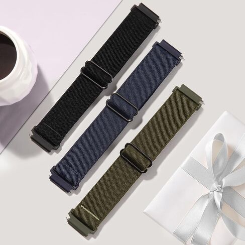 22mm Nylon Sport Elastic Bands Compatible with Garmin Venu 4 45mm/Venu 3/Venu 2, 3 Pack Wristband Strap Replacement for Amazfit Bip 5/Bip 6/GTR 4/3 Pro/3/2/2e/47mm/Forerunner 265/255/Vivoactive 4 in Kuwait
