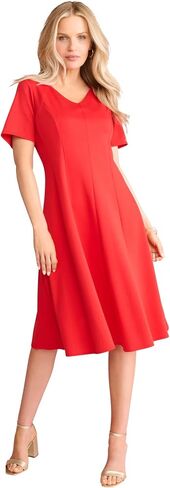 Roaman's Women's Plus Size Ponte Flared Dress in Kuwait